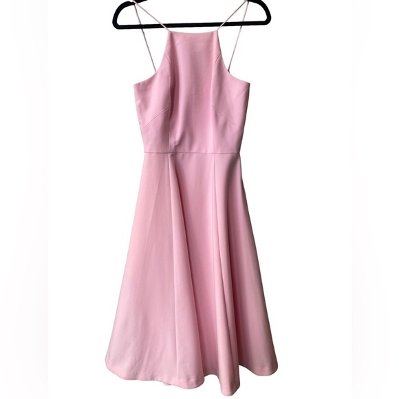 Black Halo Midi Dress Size 2 Pink NWT  Fit and Flare Capsule Wardrobe Classic - Picture 2 of 10